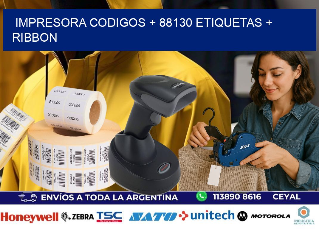 impresora codigos + 88130 etiquetas + ribbon