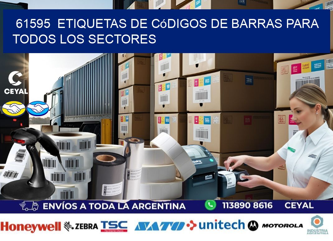 ️61595  Etiquetas de Códigos de Barras para Todos los Sectores