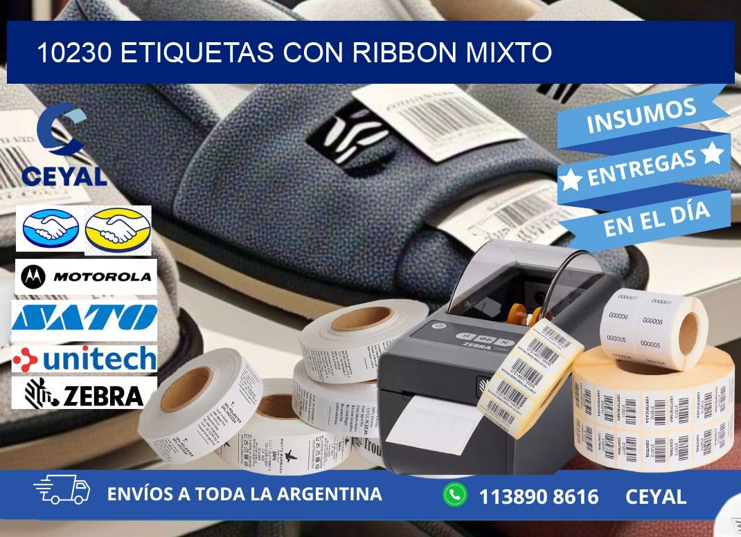 10230 etiquetas con ribbon mixto