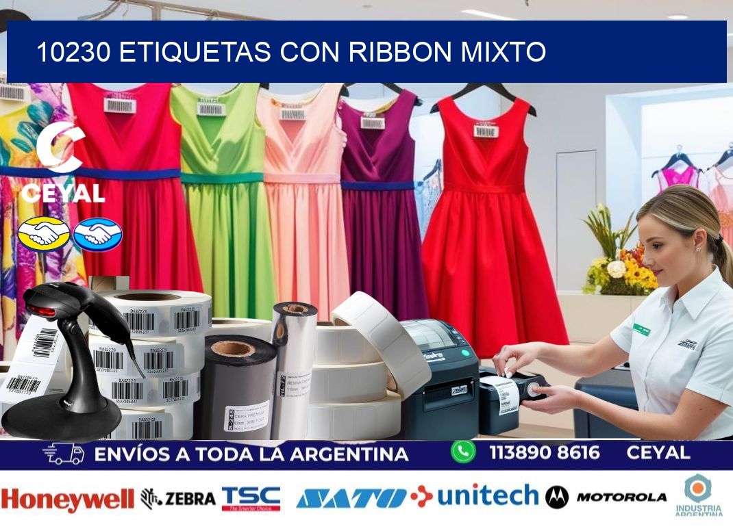 10230 etiquetas con ribbon mixto