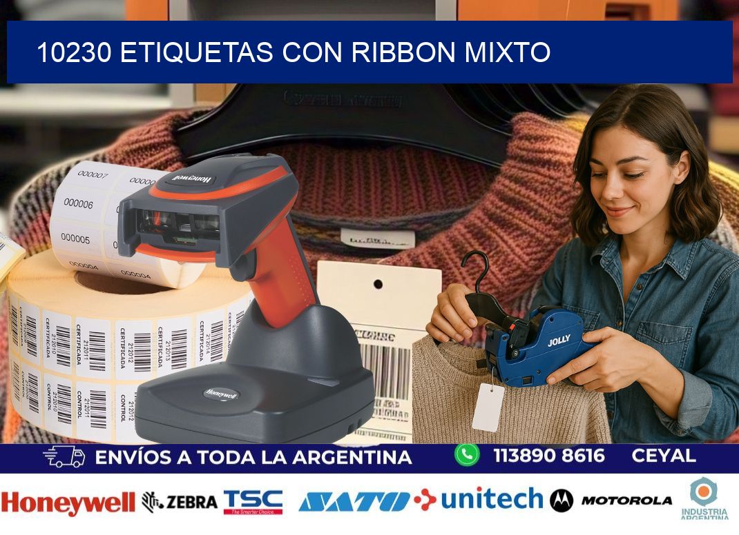 10230 etiquetas con ribbon mixto