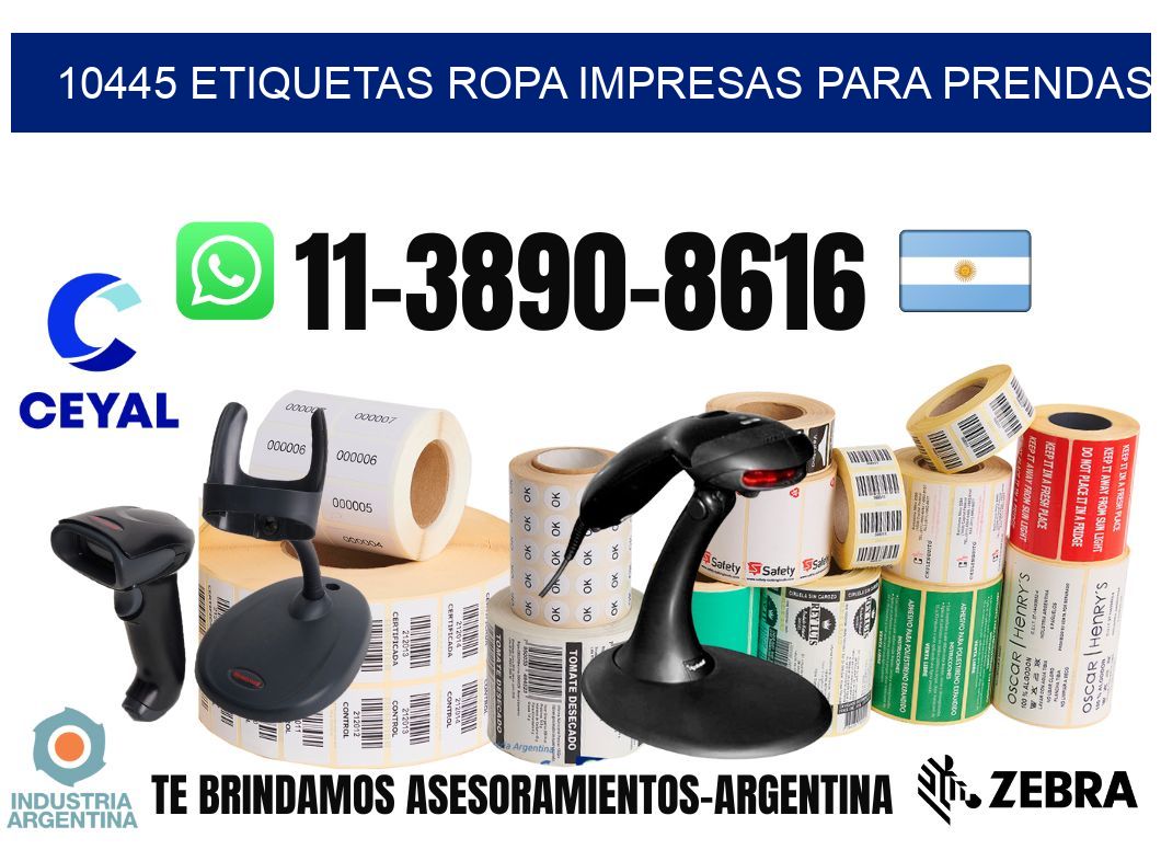 10445 Etiquetas ropa impresas para prendas