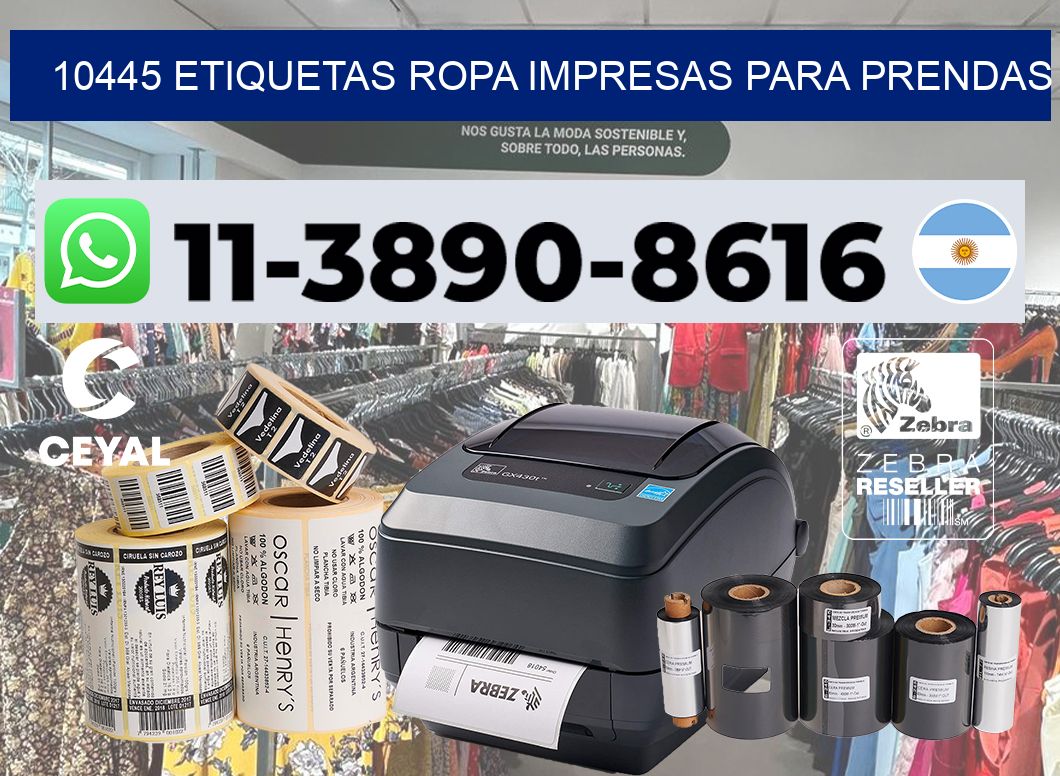 10445 Etiquetas ropa impresas para prendas