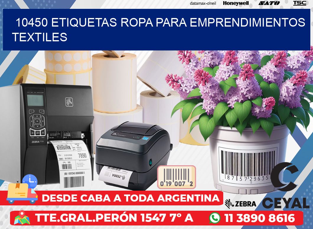 10450 Etiquetas ropa para emprendimientos textiles