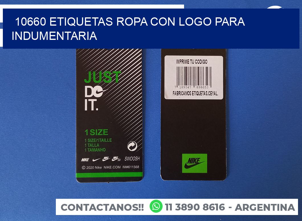 10660 Etiquetas ropa con logo para indumentaria