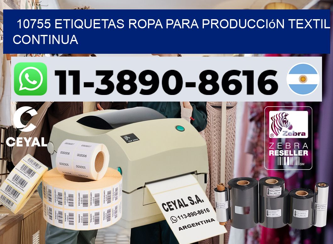 10755 Etiquetas ropa para producción textil continua