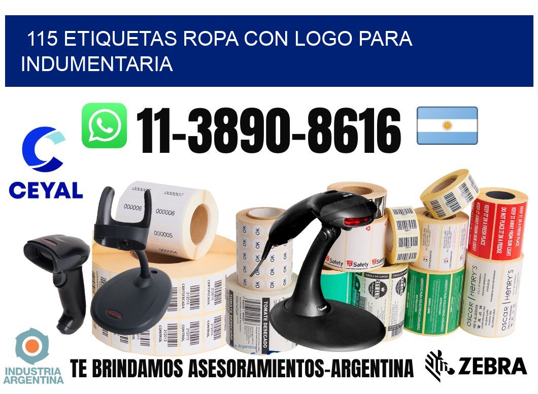115 Etiquetas ropa con logo para indumentaria