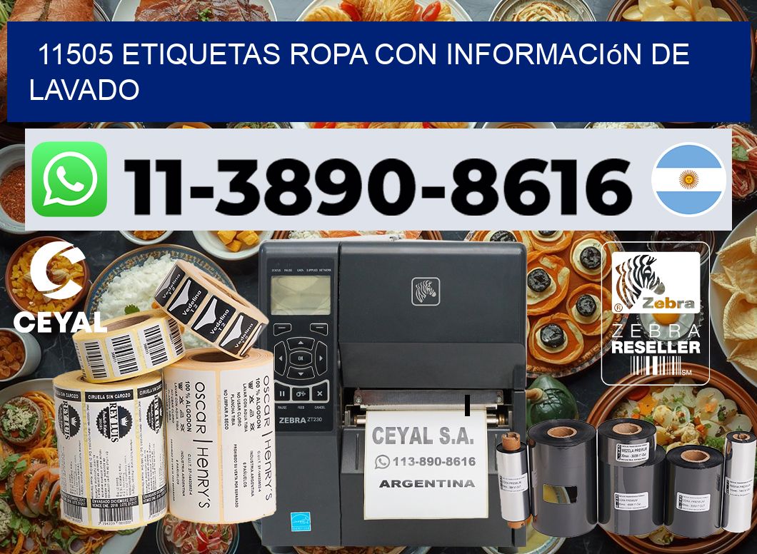 11505 Etiquetas ropa con información de lavado