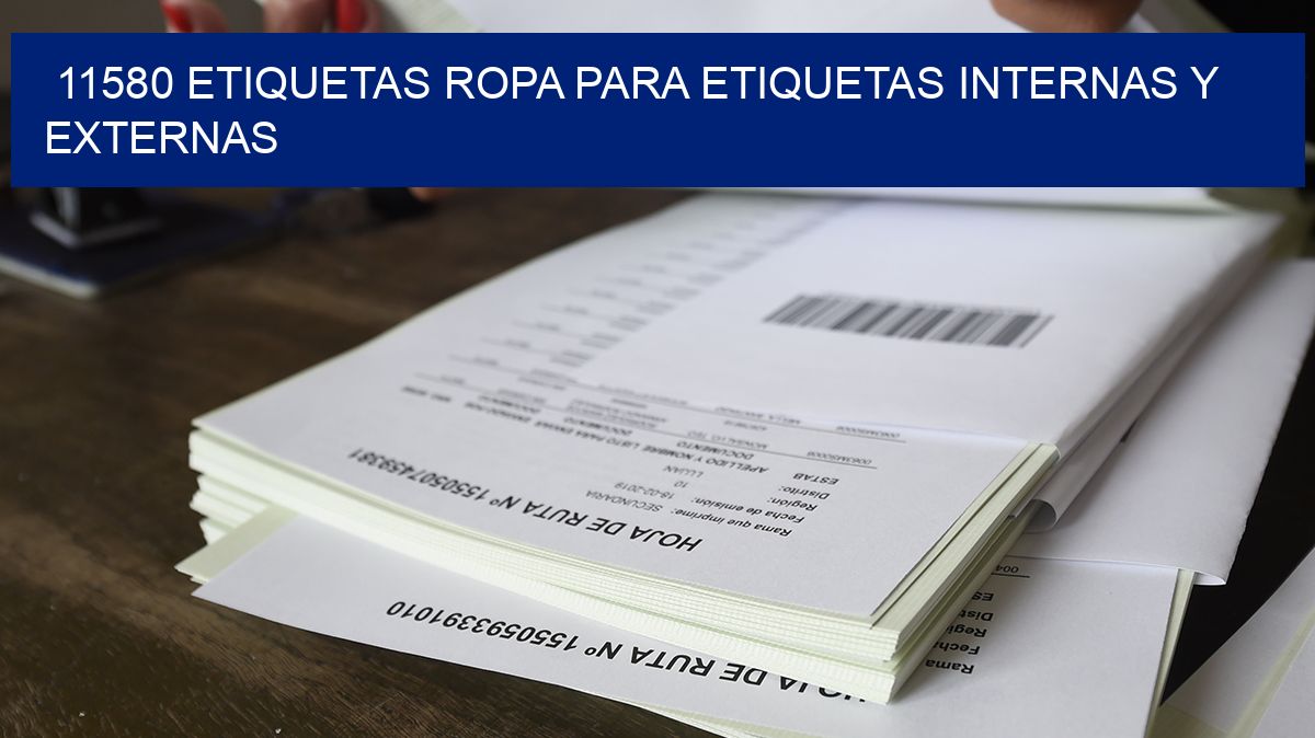 11580 Etiquetas ropa para etiquetas internas y externas