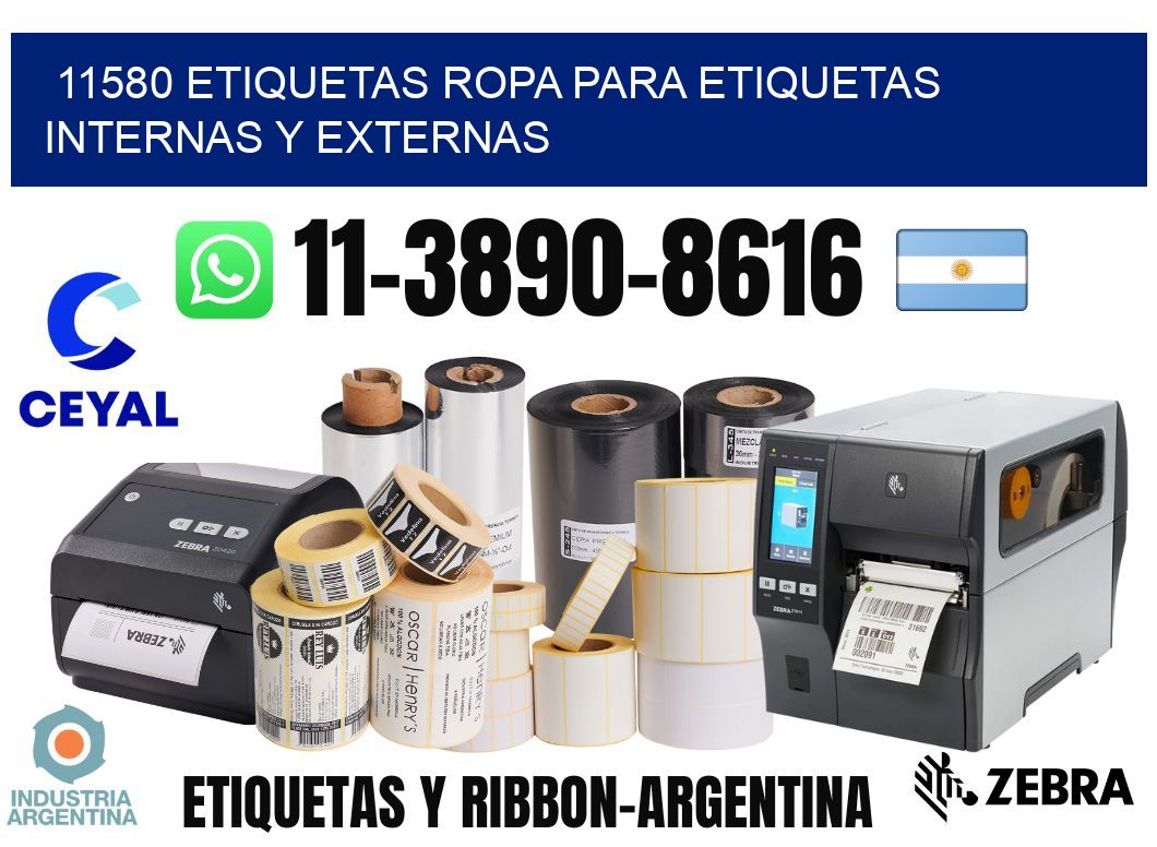 11580 Etiquetas ropa para etiquetas internas y externas