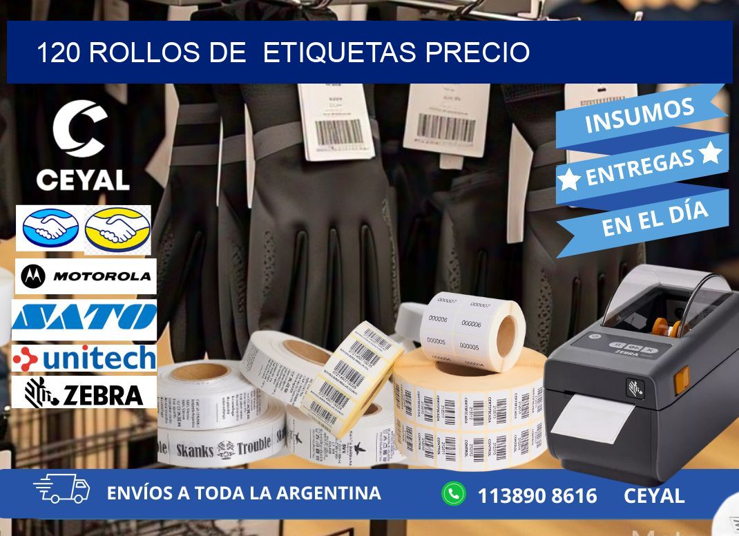 120 rollos de etiquetas precio