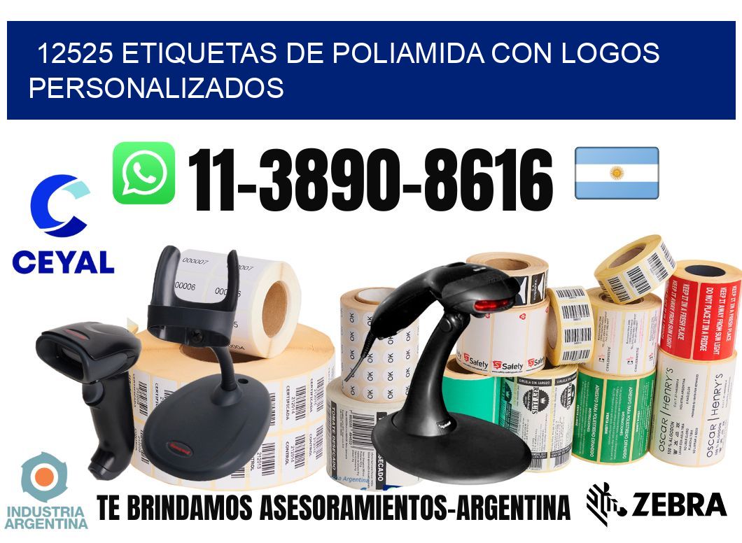 12525 Etiquetas de poliamida con logos personalizados