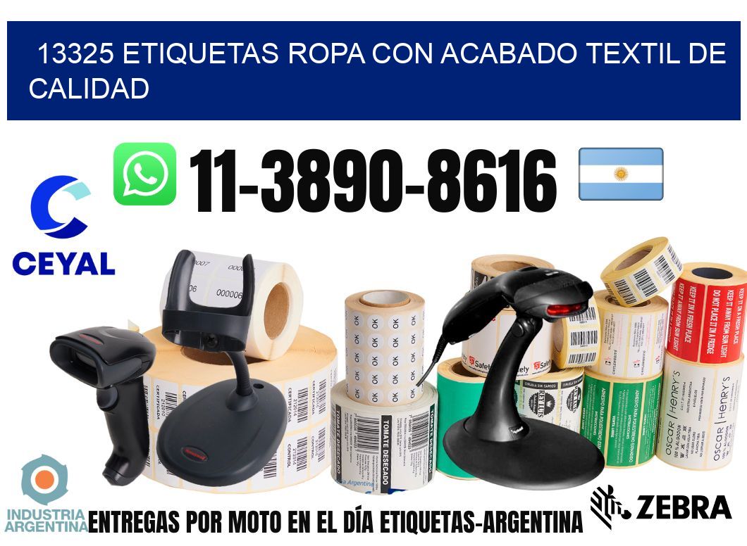 13325 Etiquetas ropa con acabado textil de calidad