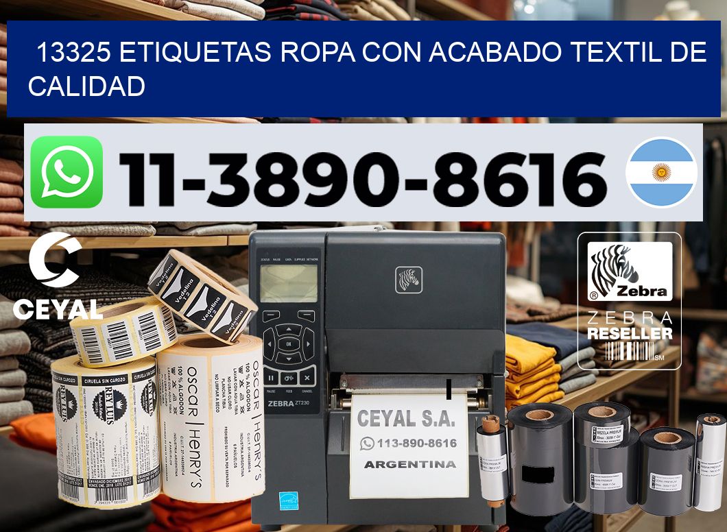 13325 Etiquetas ropa con acabado textil de calidad
