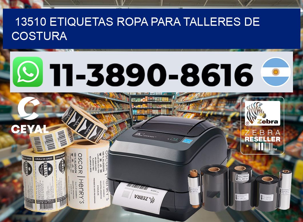 13510 Etiquetas ropa para talleres de costura