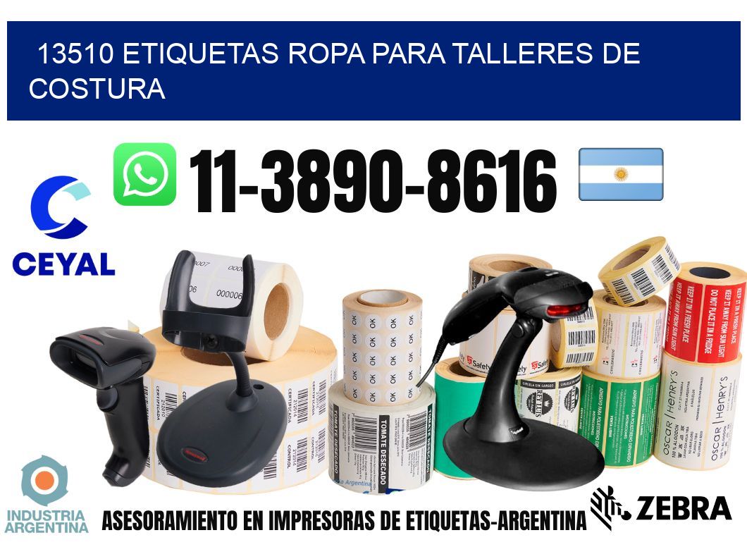 13510 Etiquetas ropa para talleres de costura