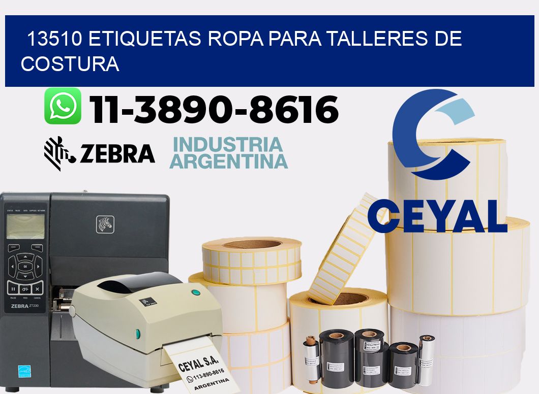 13510 Etiquetas ropa para talleres de costura