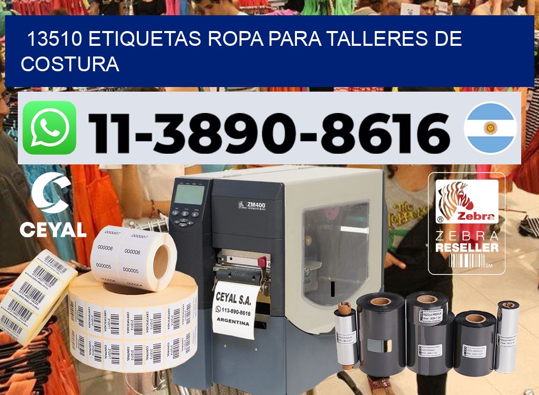 13510 Etiquetas ropa para talleres de costura