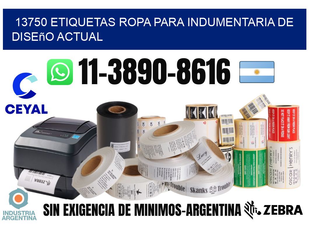 13750 Etiquetas ropa para indumentaria de diseño actual