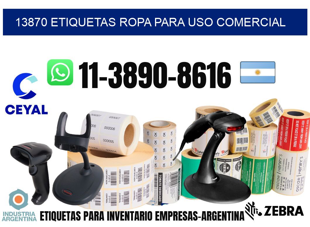 13870 Etiquetas ropa para uso comercial