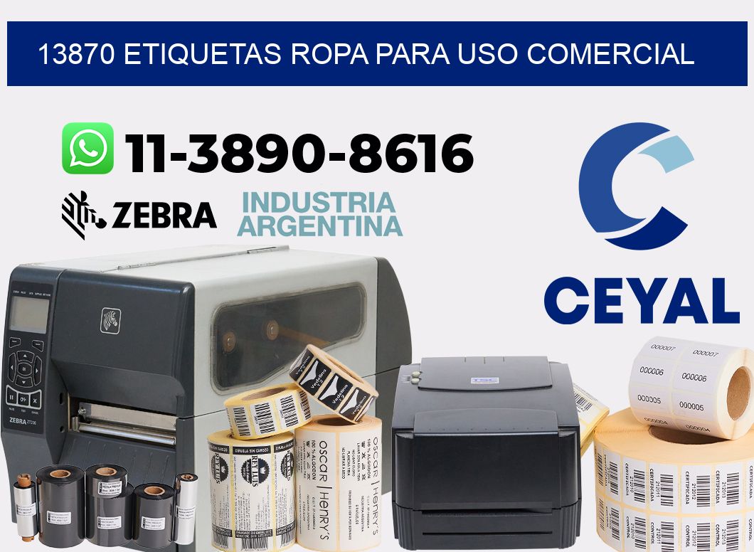 13870 Etiquetas ropa para uso comercial