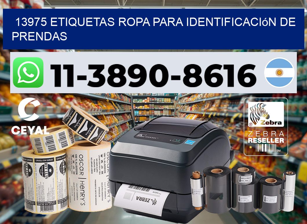 13975 Etiquetas ropa para identificación de prendas