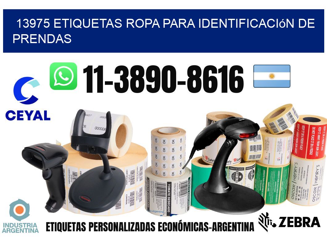 13975 Etiquetas ropa para identificación de prendas