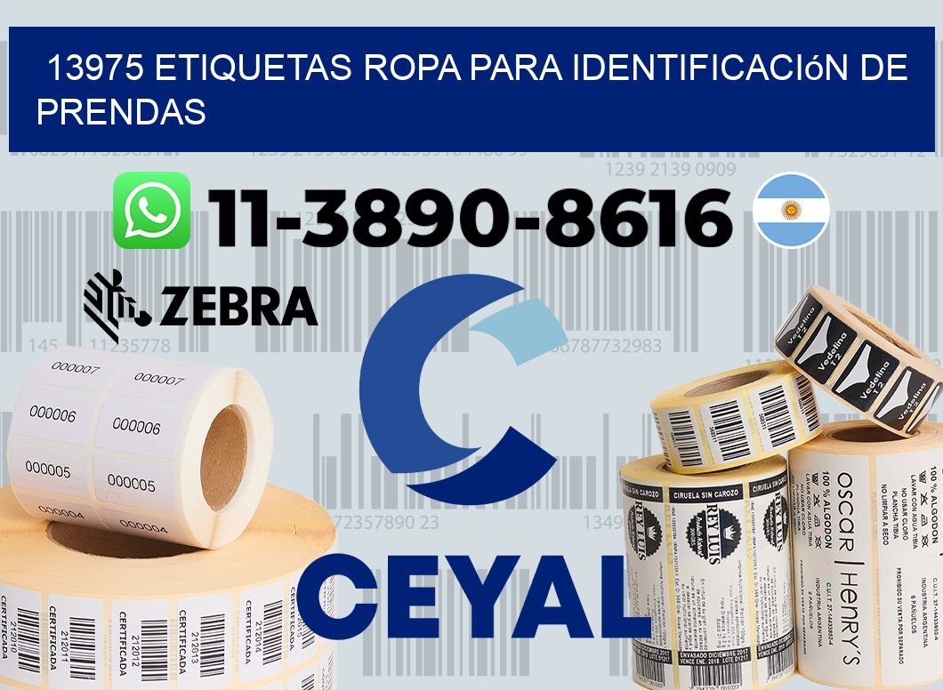 13975 Etiquetas ropa para identificación de prendas