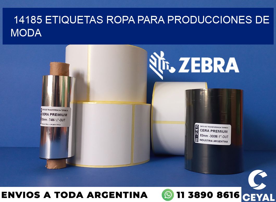 14185 Etiquetas ropa para producciones de moda