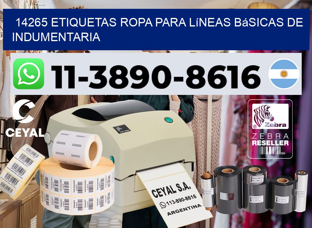 14265 Etiquetas ropa para líneas básicas de indumentaria