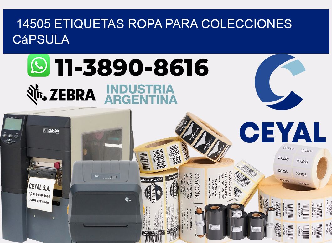 14505 Etiquetas ropa para colecciones cápsula