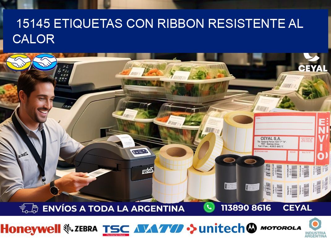 15145 etiquetas con ribbon resistente al calor