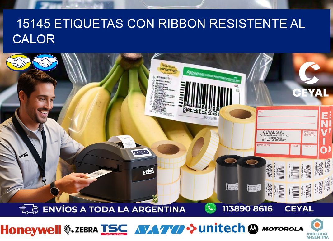 15145 etiquetas con ribbon resistente al calor
