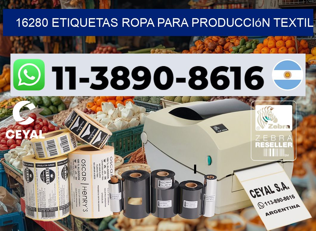 16280 Etiquetas ropa para producción textil