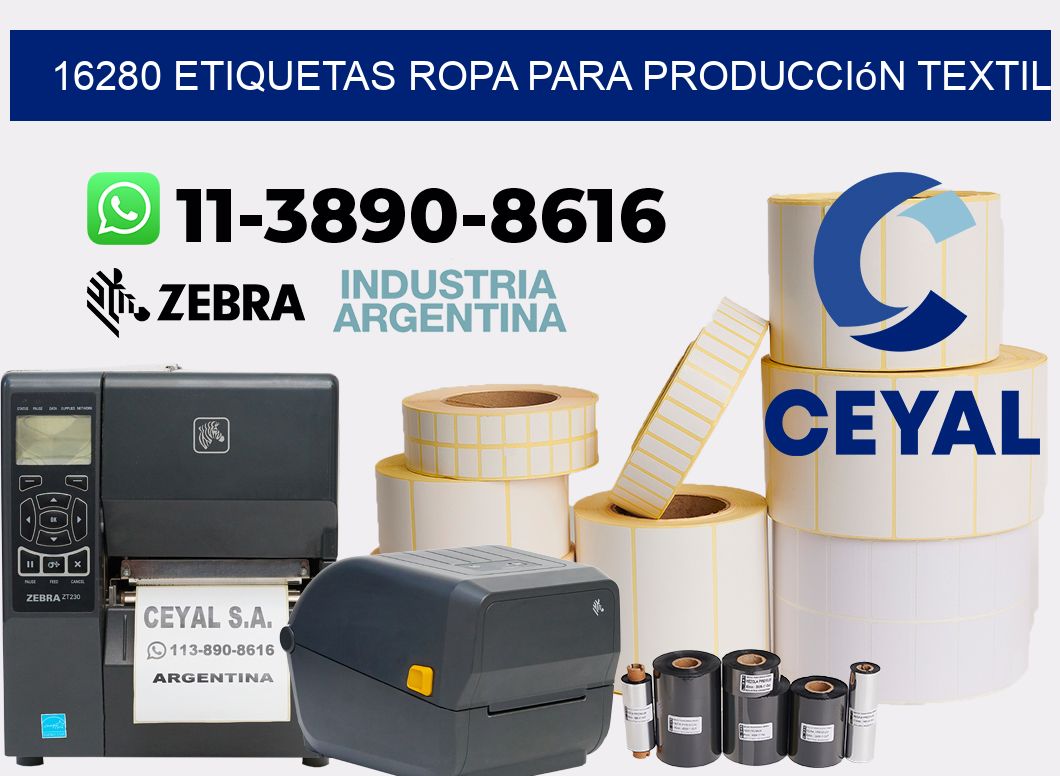 16280 Etiquetas ropa para producción textil