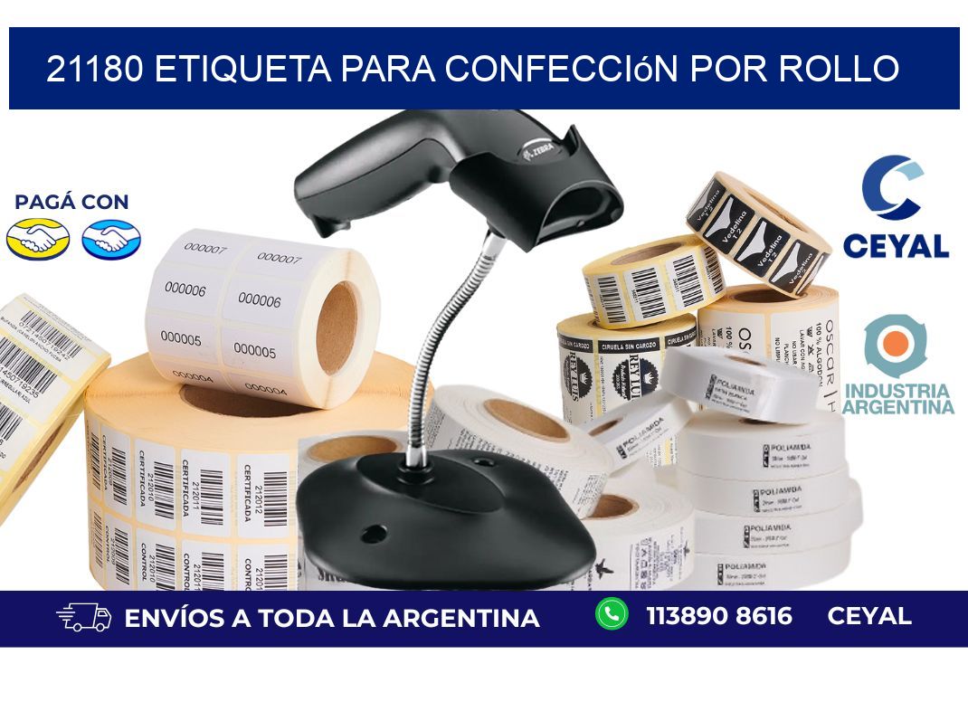 21180 etiqueta para confección por rollo