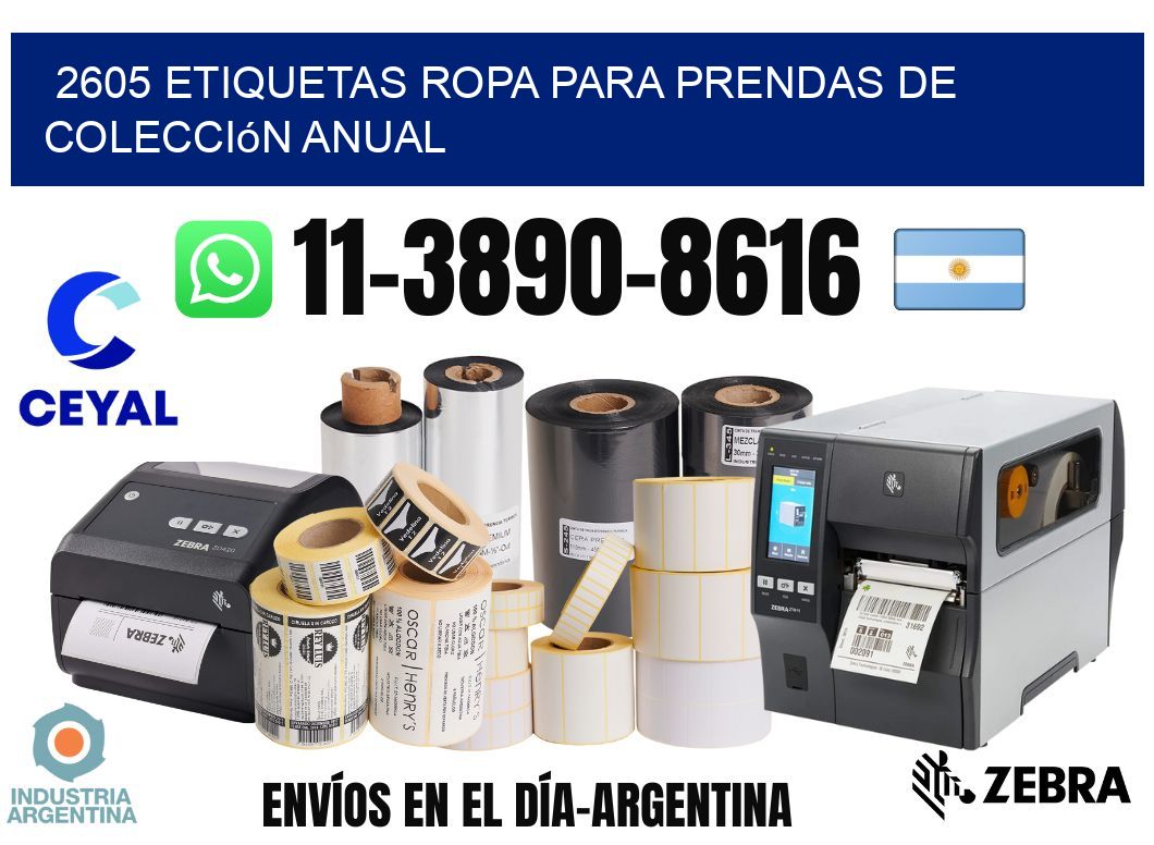 2605 Etiquetas ropa para prendas de colección anual