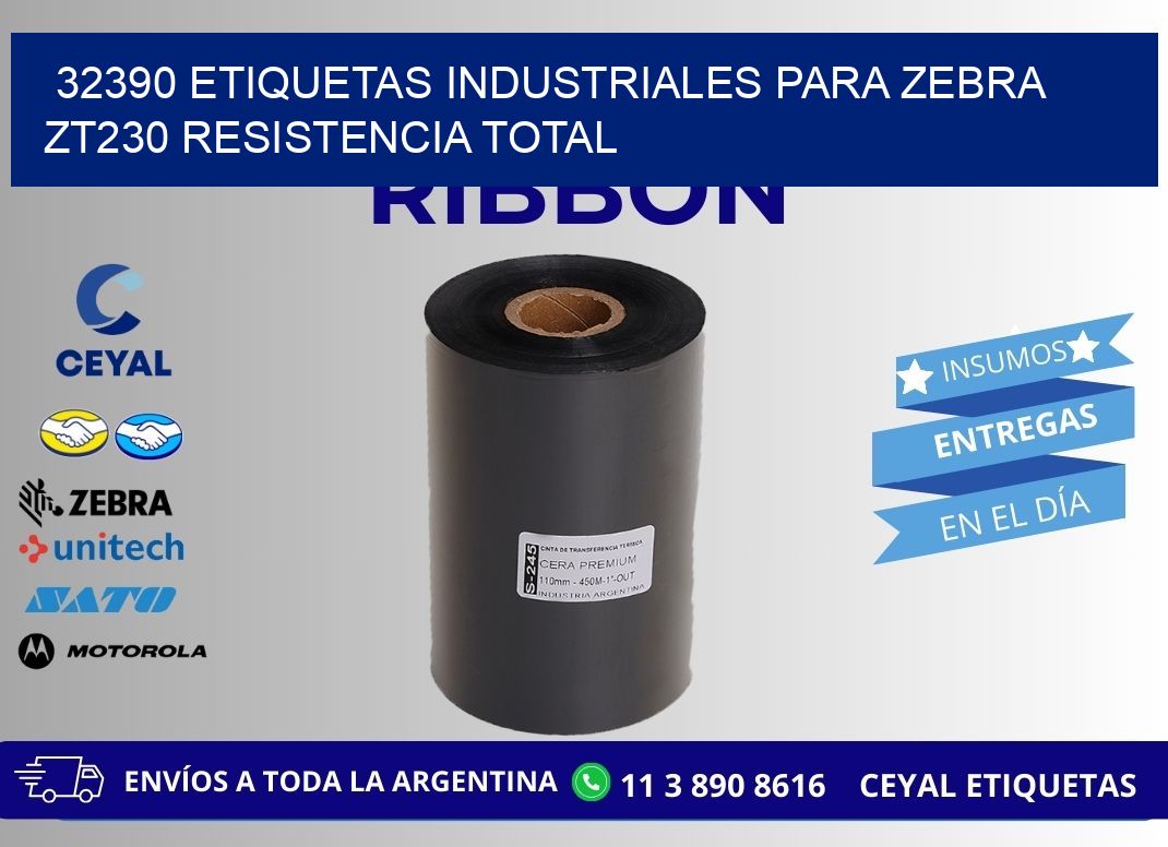 32390 etiquetas industriales para zebra zt230 resistencia total