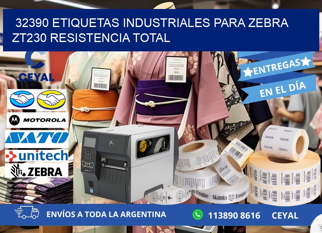32390 etiquetas industriales para zebra zt230 resistencia total