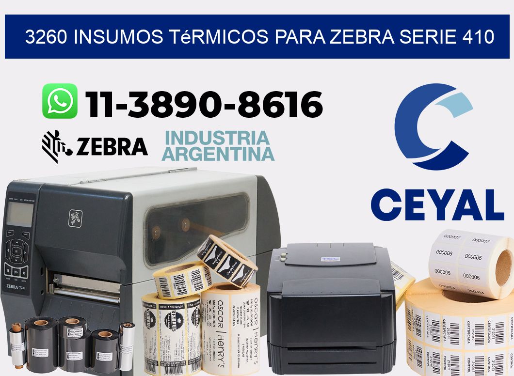 3260 insumos térmicos para zebra serie 410