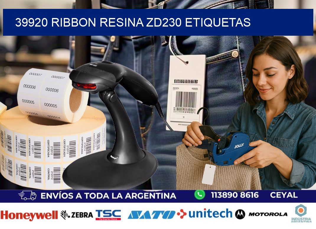 39920 ribbon resina zd230 etiquetas