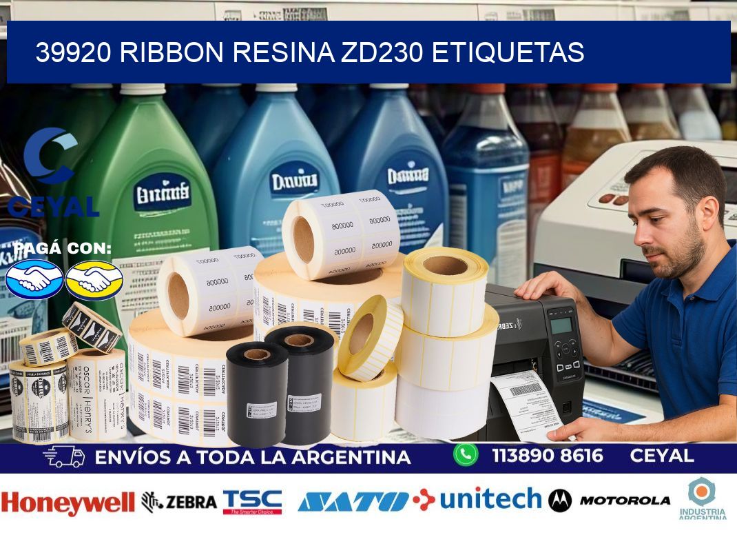 39920 ribbon resina zd230 etiquetas