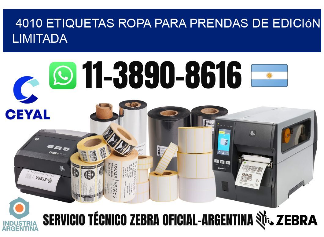 4010 Etiquetas ropa para prendas de edición limitada