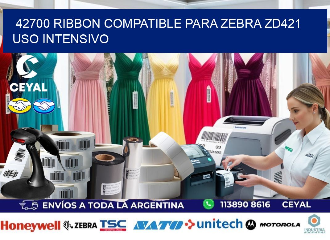 42700 ribbon compatible para zebra zd421 uso intensivo