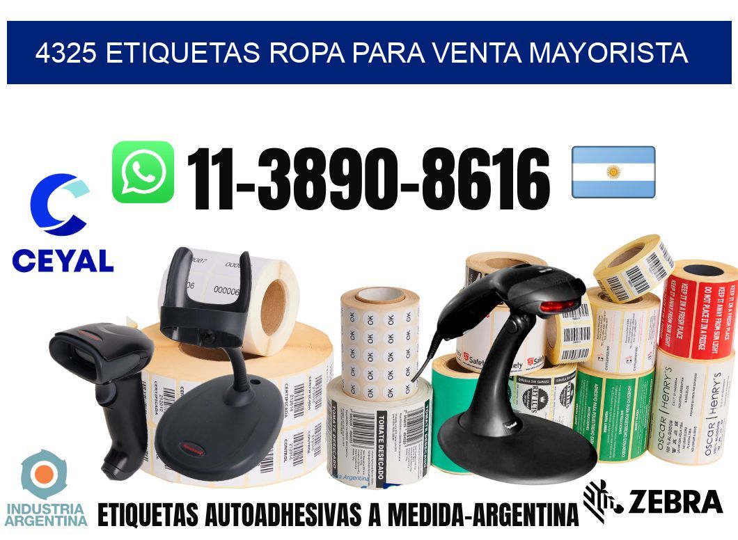 4325 Etiquetas ropa para venta mayorista