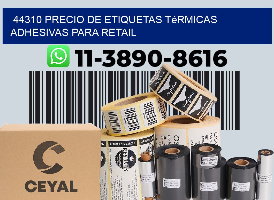 44310 precio de etiquetas térmicas adhesivas para retail