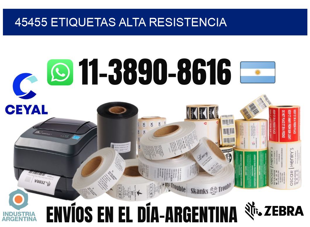 45455 etiquetas alta resistencia