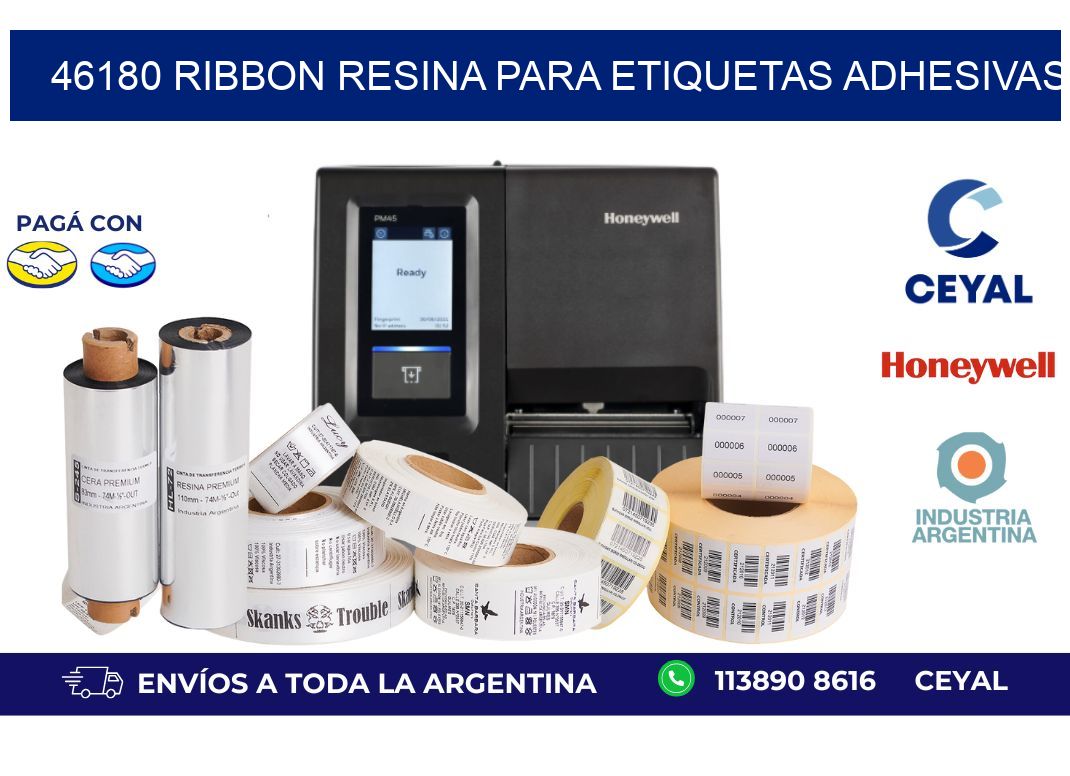 46180 ribbon resina para etiquetas adhesivas