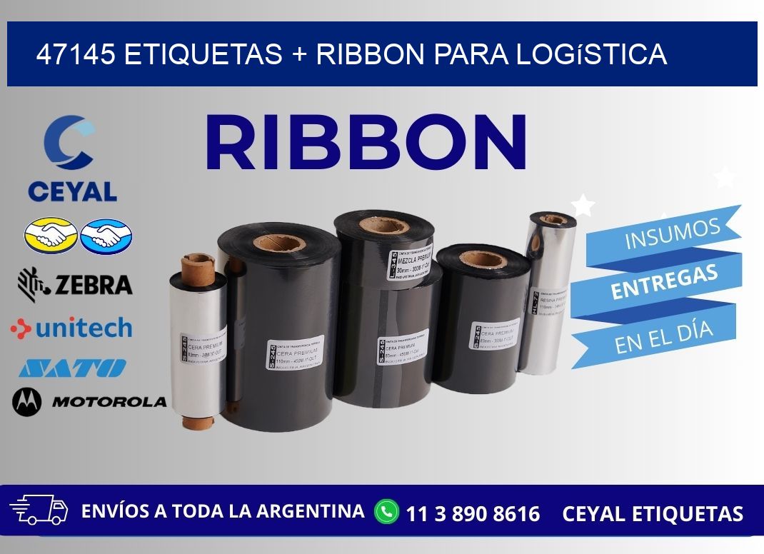 47145 etiquetas + ribbon para logística
