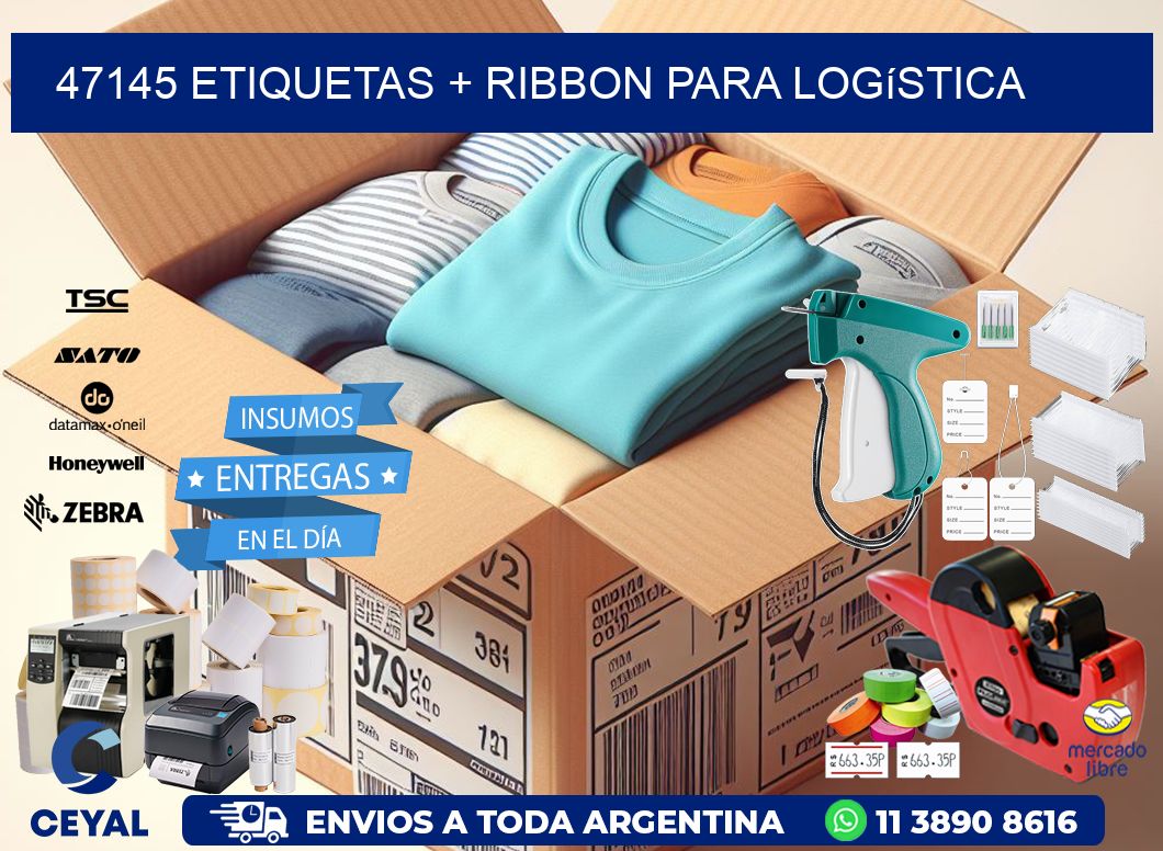 47145 etiquetas + ribbon para logística